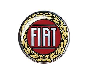 Fiat 21242 Autocollant 3D Logo Vintage Rouge Officiel, Diamètre 48 mm