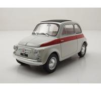 WhiteBox Voiture miniature Fiat 500 1960 Modèle statique diecast 1:24 Blanche/Rouge