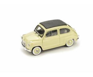 Fiat 600 1ère Série Cabriolet Toit Fermé 1956 Beige 1:43 Modèle R249-09