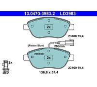FIAT P. BRAVO/STILO PLAQUETTES DE FREIN 01-14 CÉRAMIQUE