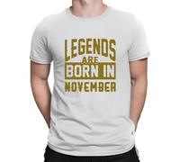 FIATI00P New Legends are Born in November Men's Birthday T-Shirt Graphic Cotton Shirt