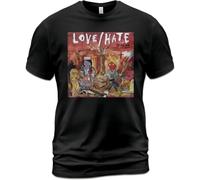 FIATI00P Unisex Cotton T-Shirt Love Hate Blackout in The Red Room Jizzy Pearl