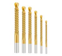 Fiauli Bit de Forage à Grande Vitesse de 6 PCS Set Twist Cobalt Ensemble 3/4/5/6/6/6,5/8 mm à la Tige Ronde Robuste pour la Coupe en Plastique en Aluminium en métal Dur en Acier Inoxydable 1 j