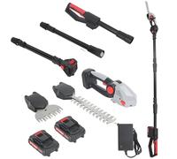 Fiauli Mini tondeuse à gazon électrique 2 en 1 21 V, 22 000 tr/min, avec tige d'extension, tondeuse à arbuste réglable multi-angle, batterie et chargeur inclus