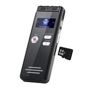 Fiauli nregistreur Vocal numérique, Mini enregistreur Audio Portable avec Lecture MP3, dictaphone d'enregistrement en Un clic avec réduction du Bruit, Prise en Charge de la Carte mémoire TF pour r