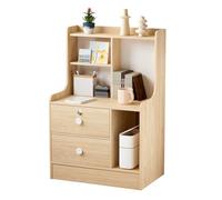 Fiauli STZ Table de chevet avec 2 tiroirs, 47 x 30 x 70 cm, pour lit à ressort, économique pour salon, chambre à coucher, couleur bois