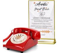 FiayaCom Livre d'or audio de mariage, préservez vos occasions spéciales, messages audio personnalisés, pour mariage, fête, confession (rouge + panneau)