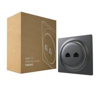 FIBARO Walli N FGWEEU-021-8 Outlet Ethernet de haute qualité 2 x RJ45 Cat.6 Anthracite