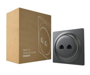 FIBARO Walli N FGWEEU-021-8 Outlet Ethernet de haute qualité 2 x RJ45 Cat.6 Anthracite