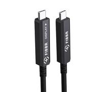FIBBR Câble Optique USB C vers USB C Entièrement Fonctionnel 15M, Câble Vidéo USB 3.2 GEN2 Longue Distance 10Gbps avec PD 60W pour VR/AR, Webcam, Appareil Photo, Ordinateur Portable, Mini PC