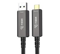 FIBBR USB Câble Optique 15M, Câble Usb A vers USB C, 10Gbps USB 3.2 pour VR/AR, Home Cinéma, Appareil Photo, Ordinateur Portable, Imprimante, Vidéoconférence