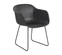 Muuto Fibre Table à Manger Chaise m. Accoudoirs et Noir Base