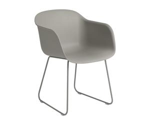 Fiber Chair- Fauteuil avec piètement traîneau frame grey