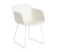 Fiber Chair- Fauteuil avec piètement traîneau frame white
