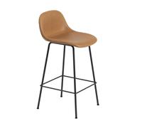 Fiber - Tabouret de bar avec dossier 65cm cuir WxHxD 42,5x87,5x44,5cm