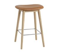 Fiber - Tabouret de bar en bois 65cm cuir WxHxD 45x66x42,5cm