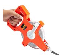 Fiberglass Measuring Tape - Hand Cranked Portable Reel | Durable Ground Mounted Open Reel Tape Measure With Tapered, Perfect For Construction Surveying Gardening Outdoor Projects