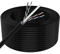FiberGlobal Câble réseau Ethernet bobine CAT6 Gamme économique CCA Noir 100 m
