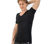 Fibershirts® Chemise Anti-Transpiration - T-Shirt Anti-Taches de Transpiration - Maillot de Corps Anti-Transpiration - avec ArmPads Pro et Traitement argenté - Homme - Col en V, Schwarz., S