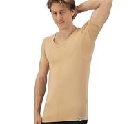 Fibershirts® Chemise Anti-Transpiration - T-Shirt Anti-Taches de Transpiration - Maillot de Corps Anti-Transpiration - avec ArmPads Pro et Traitement argenté - Homme - Col en V, Couleur de la Peau,