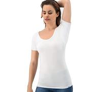 Fibershirts® T-Shirt Anti Transpiration - T-Shirt Contre Les Taches de Sueur - Tee Shirt Anti Transpirant - avec ArmPads Pro et Traitement à l'argent - Dames - Col Rond
