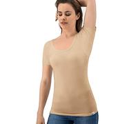 Fibershirts® T-Shirt Anti Transpiration - T-Shirt Contre Les Taches de Sueur - Tee Shirt Anti Transpirant - avec ArmPads Pro et Traitement à l'argent - Dames - Col Rond