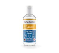 FIBERTEC Travel Soap 250 ml - Savon de voyage liquide tout-en-1, soin du corps, détergent et liquide vaisselle dans une solution universelle, fabriqué en Allemagne