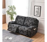 FIBITA Housse de Fauteuil Relax Extensible, 4 Pièce Housse Canapé Relax Inclinable Antidérapante avec Poche Latérale, Protege de Meubles Lavable pour 2 Places Canapé Inclinable (Color : #26)