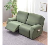 FIBITA Housse de Fauteuil Relax Extensible, 4 Pièce Housse Canapé Relax Inclinable Antidérapante avec Poche Latérale, Protege de Meubles Lavable pour 2 Places Canapé Inclinable (Color : #11)
