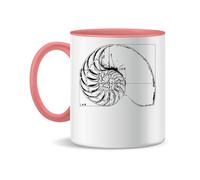 Fibonacci On A Nautilus Shell Tasse à Thé et Café en Céramique, 330ml, Blanc Magique, Rose, Noir 330ml