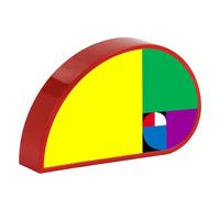 FIBONAX Horloge de bureau Fibonacci inspirée des mathématiques : design moderne avec blocs colorés comme excellent sujet de conversation, défiez-vous de lire l'heure mentalement pour les amateurs de