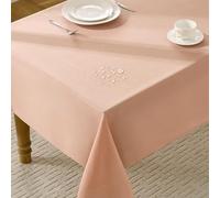FIBORIA Nappe Rose Rectangulaire 140 x 240 cm Anti Tache, Aspect Lin | Nappes Déperlante & Lavable décor de Moderne Table pour Noel,Saint-sylvestre,Fêtes,Table Basse,Buffet,Extérieurs,Jardin