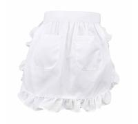 FIBOUND 1 Pièce Tablier Rétro Femme à Poches & Dentelle - Style Serveuse Années 50 pour Cuisine, Pâtisserie ou Déguisement - Ceinture Adjustable avec Volants Décoratifs