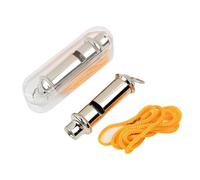 FIBOUND 2 Sifflets Métalliques à Cordon, Alerte Sonore Puissante pour Randonnée Alpine, Escalade Urgente, Bivouac Sécurisé, Expéditions Extérieures - Modèle Gendarmerie Professionnel