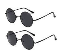 FIBOUND 2 Vice Lunettes de Soleil Vintage Rond, Lunettes de Soleil Classiques, Lunettes de Soleil Voyage, Cadre Métallique, Lunettes de Soleil Polarisées, Avec Protection UV400, pour Femmes Hommes