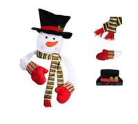 FIBOUND Haut De l'arbre De Noël, Décoration d'arbre De Noël,Dessus De Sapin De Noël,Pointe De Sapin De Noël,Chapeau Bonhomme De Neige,Décorations Fête pour Noël Costume Party Vacances Ou Noël Maison