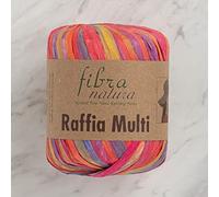 Fibra Natura Fil de papier raphia 1 écheveau 35 g 80 m 100 % cellulose rayonne avec de belles couleurs pastel