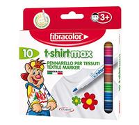 FIBRACOLOR T-Shirt Max Pack 10 marqueurs pour tissus pointe pinceau