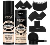 Fibre Capillaire Noir, Fibres Capillaires avec Applicateur en Spray, poudre densifiante cheveux homme pour Augmente le Volume & Carte d’amélioration du barbier(Noir)