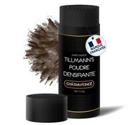 Fibre Capillaire-Poudre Cheveux Homme-Poudre Densifiante Cheveux-Cache la Calvitie et les Racines-À la Kératine naturelle-Hommes et Femmes-27,5 Grammes net ! Couleur châtain foncé-brun