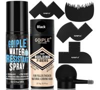 Fibre Capillaire Waterproof pour Hommes - Kit Complet de Retouche Racines Cheveux avec Spray Fixateur Étanche pour Épaissir Coiffure & Barbe, Tenue Extra Forte Résistante à l'Eau et aux Intempéries