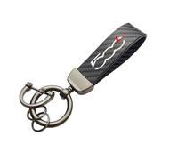 Fibre de carbone Porte-clés de voiture,pour Fiat 500 500C 2012 500X 500L Abarth 695 Portable Esthétique Durable Porte-clés de voiture Accessoires
