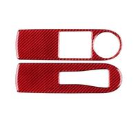 Fibre De Carbone Souple Pour Renault Pour Clio 4 Mk4 IV 2013 2014 2015 2016 2017 2018 LHD RHD Autocollant Pour Cadre Intérieur Lève-vitre Avant Panneaux De Garniture Automobile(Red Carbon)