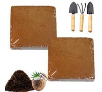 Fibre De Coco Bio pour Plantes, Substrat Et Couche De Recouvrement en Fibre De Coco Compressée, Substrat en Fibre De Coco, Fibre De Coco Bio pour Jardin, Rempotage, Fleurs (Carré,2 pièces)
