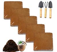 Fibre De Coco Bio pour Plantes, Substrat Et Couche De Recouvrement en Fibre De Coco Compressée, Substrat en Fibre De Coco, Fibre De Coco Bio pour Jardin, Rempotage, Fleurs (Carré,5 pièces)