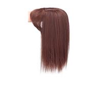 Fibre haute température avec frange for femmes, postiche synthétique naturel for usage quotidien pour Femme Charmant(Dark Brown,25cm)