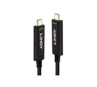 Lindy Câble hybride fibre optique vidéo 38503 USB-C mâle - USB-C mâle 15 m noir