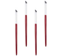 Fibre Pinceaux à Ongles pour Dessin Précis Nail Art Rouge 4 Pièces | Manche Confortable, Absorption Rapide, Nettoyage Facile, pour Gel Polish et Ongles Acryliques, Usage École ou Salon