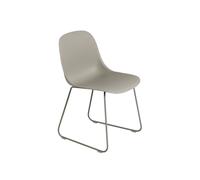 Muuto Chaise Fiber structure acier assise plastique Grey-Grey