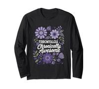 Fibromyalgie Chronically Awesome Floral Chronic Pain Design Manche Longue